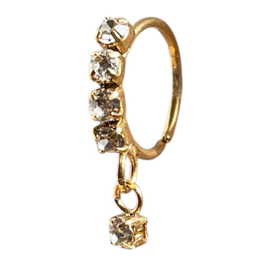 Classic White | 18K Gold-Plated Dangling Nose Ring